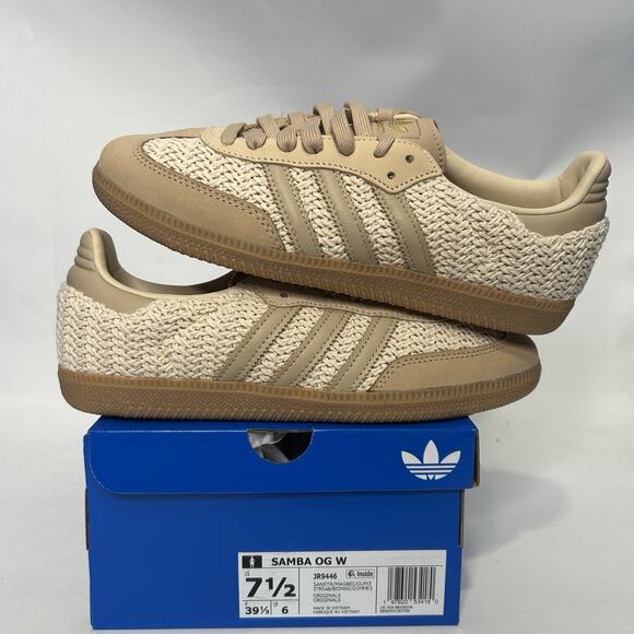 adidas Womens Samba OG Knit Pack - “Sand Strata” JR9446 - Picture 1 of 6
